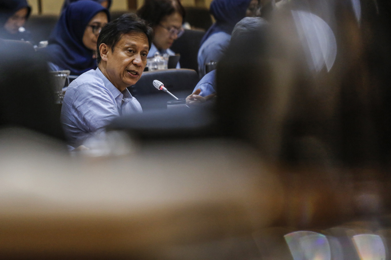 Minister Budi Gunadi Sadikin speaking in a meeting room