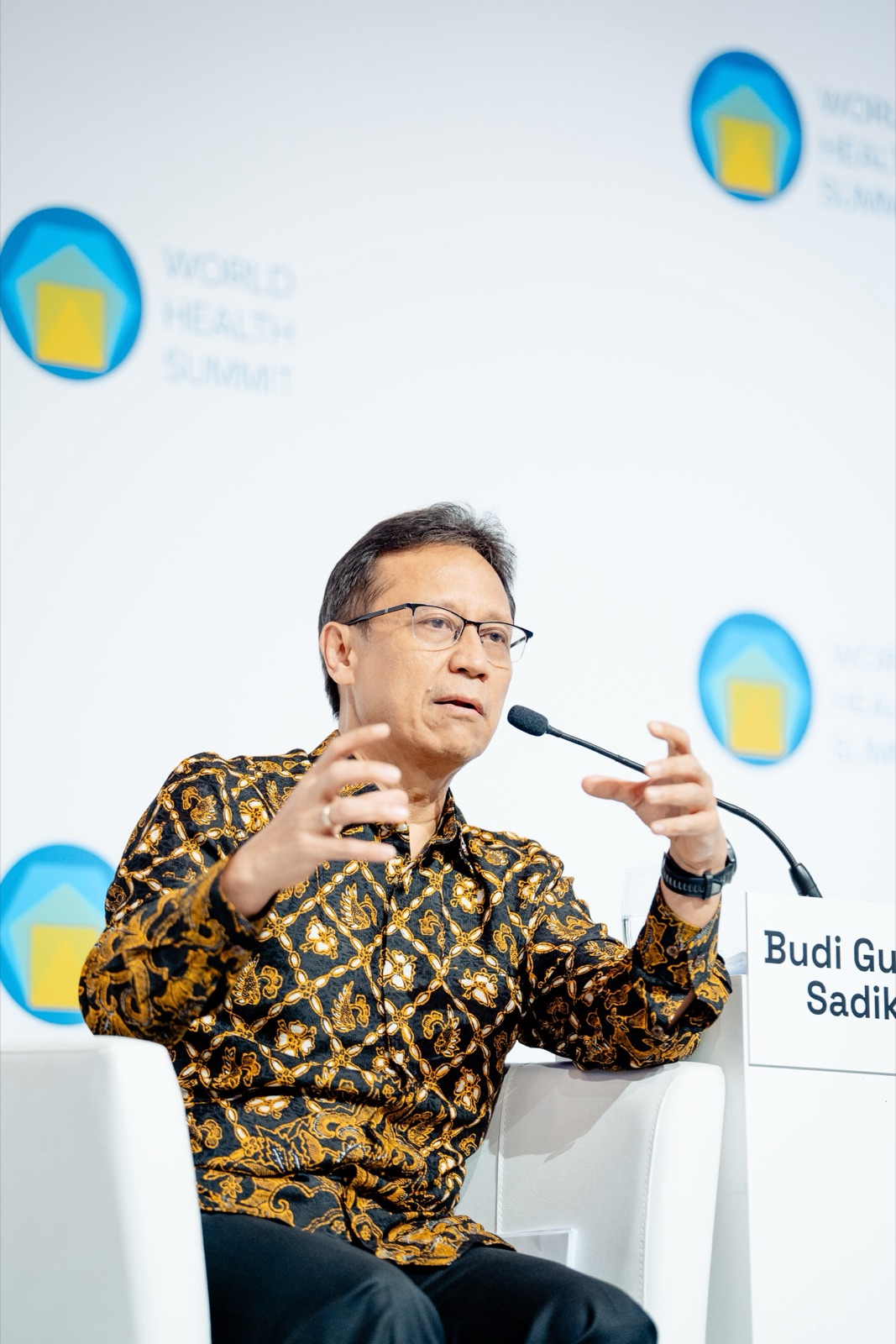 Minister Budi Gunadi Sadikin speaking at the World Health Summit 2026