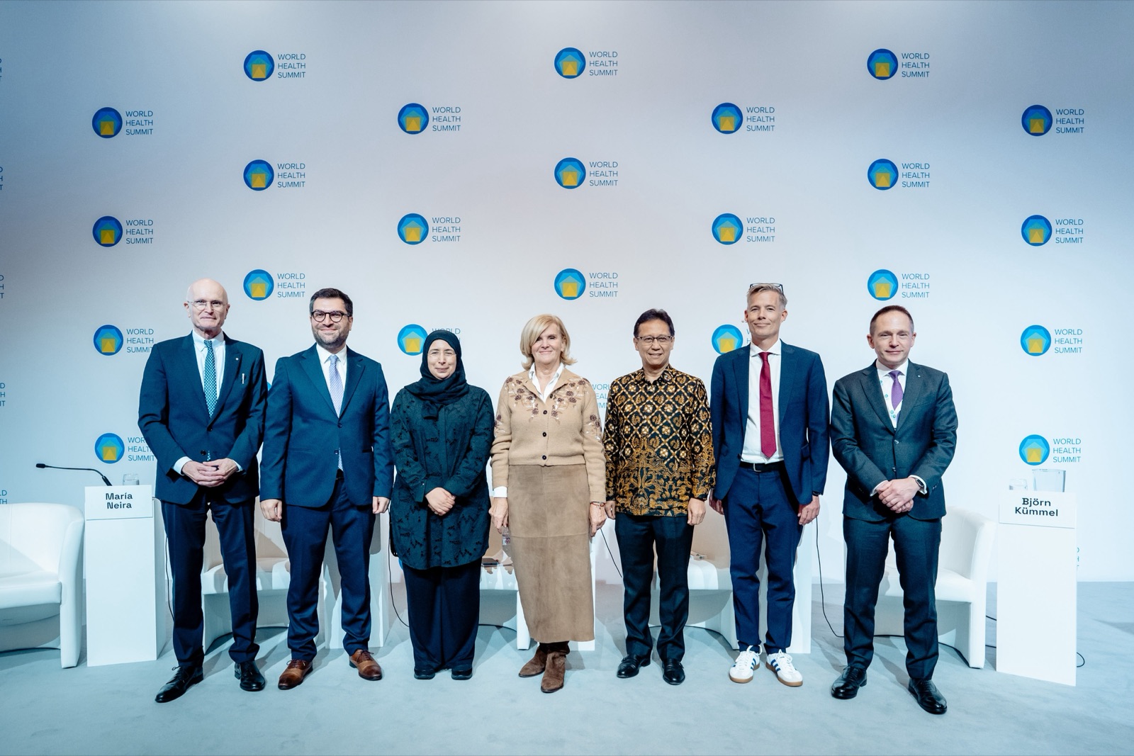 Prospective WHO Director-General candidates on stage at the World Health Summit 2026